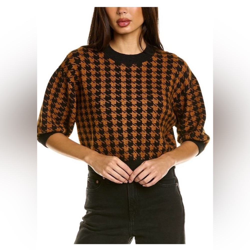 ASTR Houndstooth Sweater sz XS Brown Black